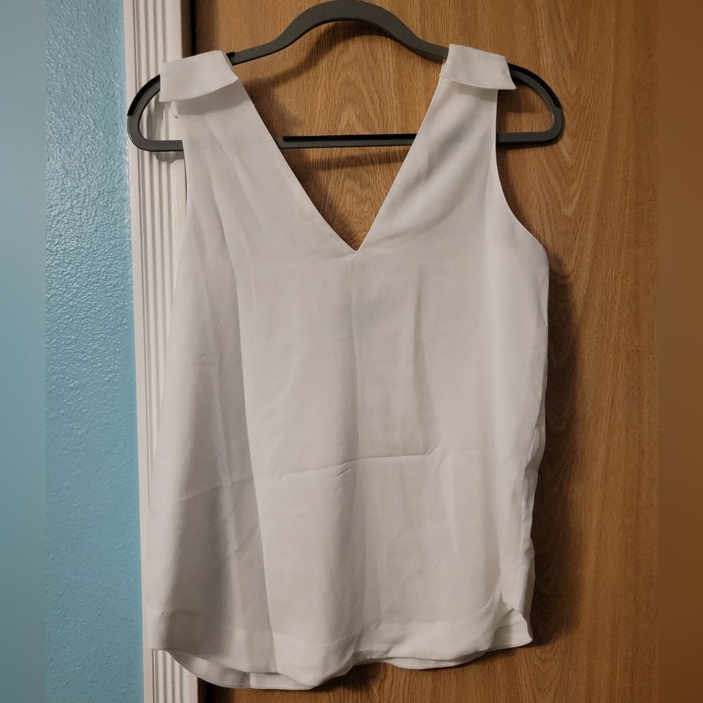 Banana Republic Factory White V-Neck Tank Top